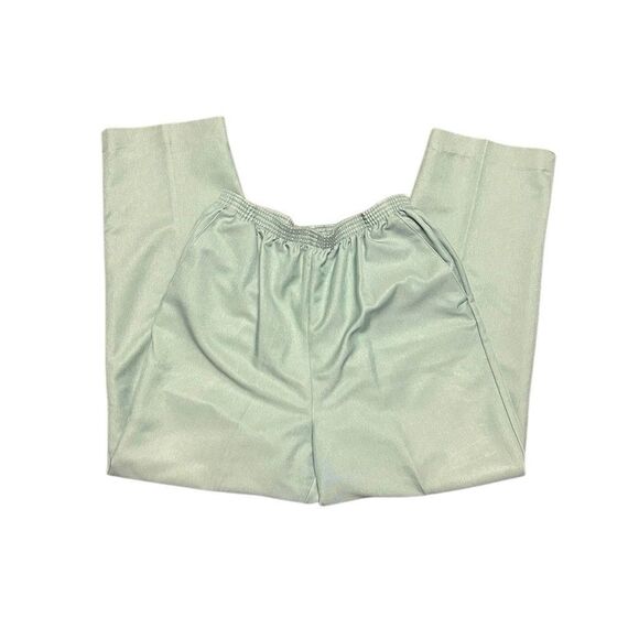 Alfred Dunner Light Green Ankle Tapered Pants Size 16 High Rise Elastic Waist - Picture 1 of 8